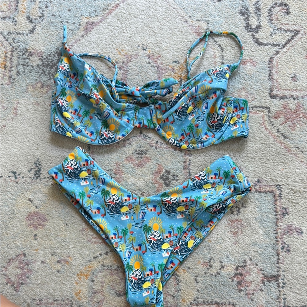 Skatie Blue Floral Bikini